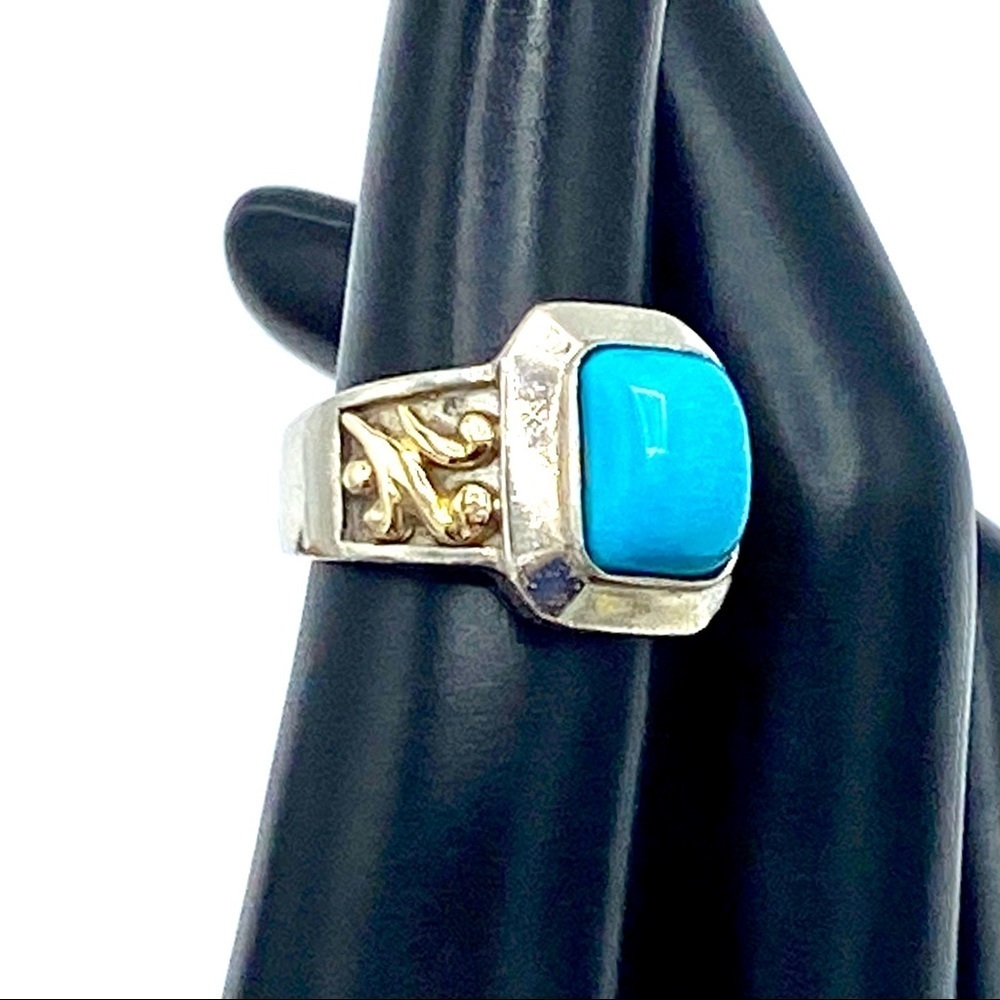Turquoise in color silver size 5 1/2